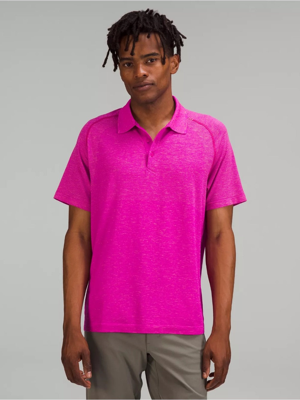 LULULEMON Metal Vent Tech Polo 2.0 Pink Clay Purple Highlight Size Large